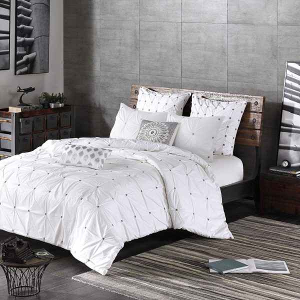 Nadia Dot Metallic Silver Embroidery Oblong Pillow - Image 2