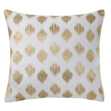 Nadia Dot Metallic Gold Embroidery Pillow