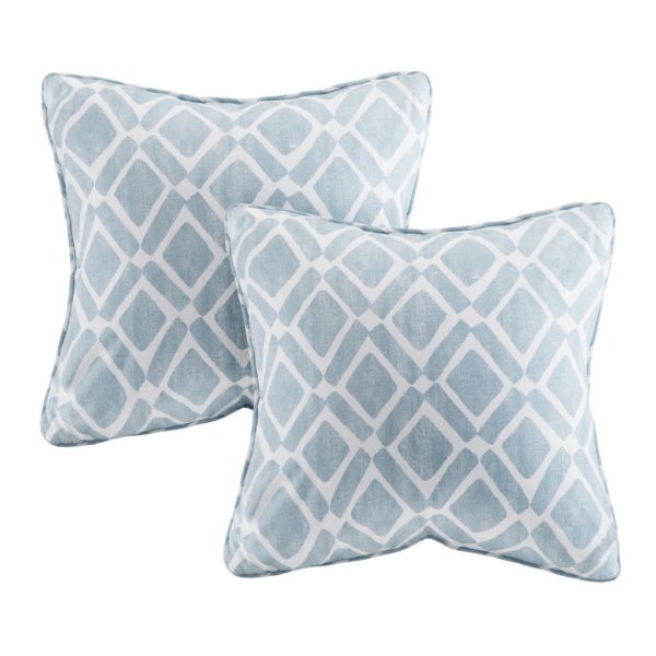 Delray Diamond Printed Square Pillow Pair