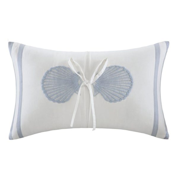 Crystal Beach Embroidered Oblong Pillow
