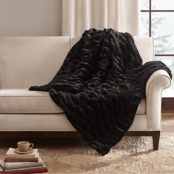 Oversized Ruched Fur Throw - Image 5