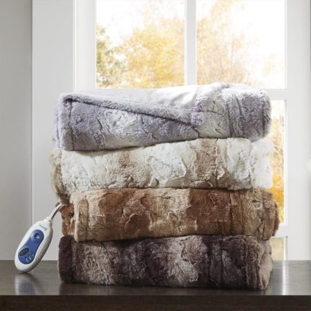 Zuri Oversized Faux Fur Heated Throw
