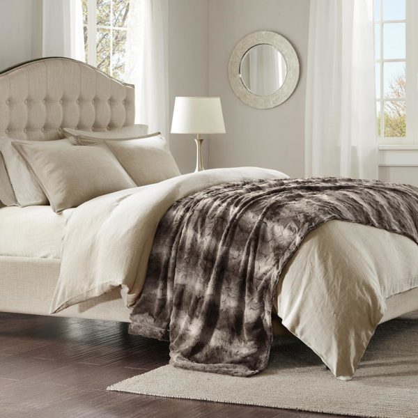Zuri Faux Fur Oversized Bed Throw - Image 2