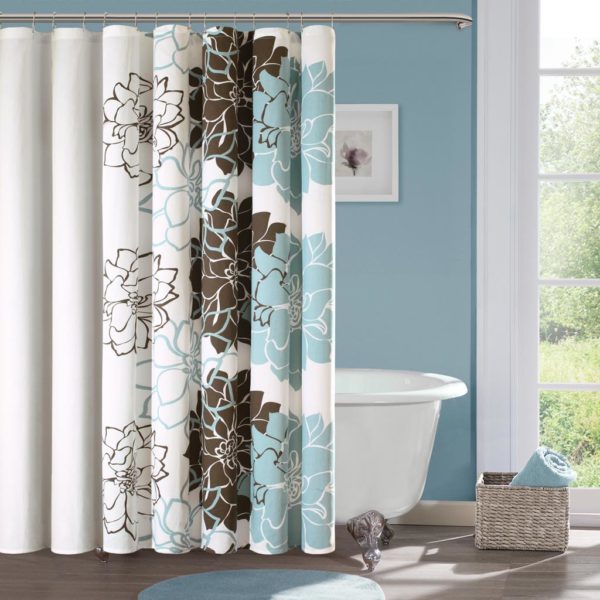 Lola 100% Cotton Floral Printed Shower Curtain - Image 3