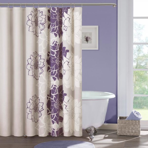 Lola 100% Cotton Floral Printed Shower Curtain - Image 2