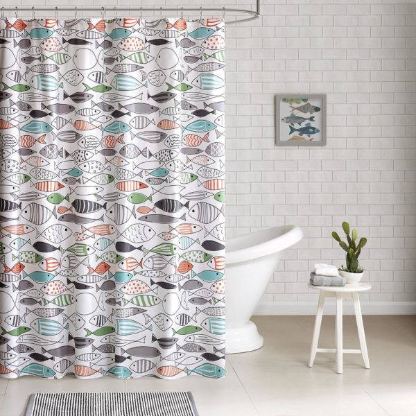 Sardinia Cotton Printed Shower Curtain