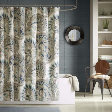 Mira 100% Cotton Printed Shower Curtain