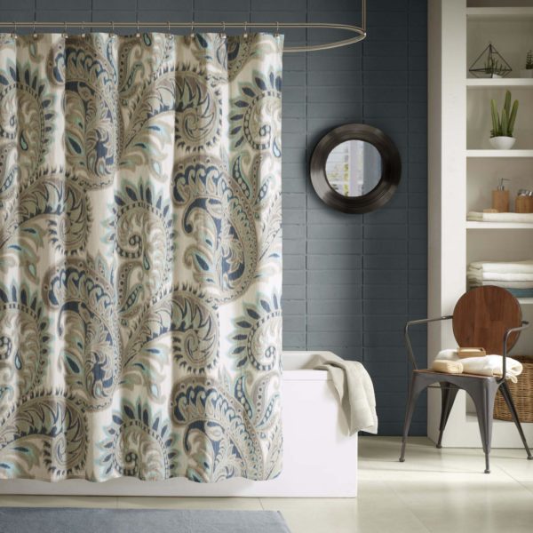 Mira 100% Cotton Printed Shower Curtain