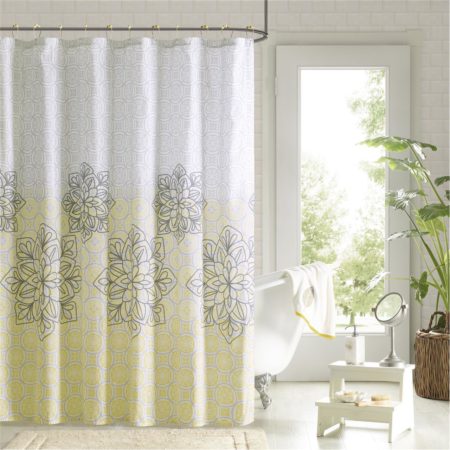 Jessica Printed Shower Curtain and Hook Set