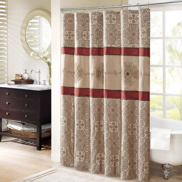 Donovan Embroidered Shower Curtain
