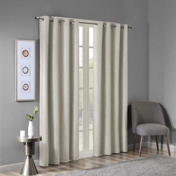 Maya Printed Heathered Blackout Grommet Top Curtain Panel - Image 2