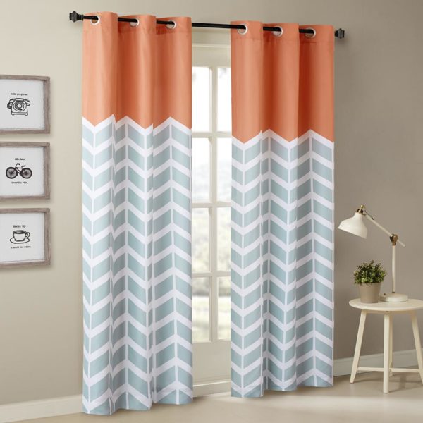 Alex Chevron Printed Grommet Top Panel Pair