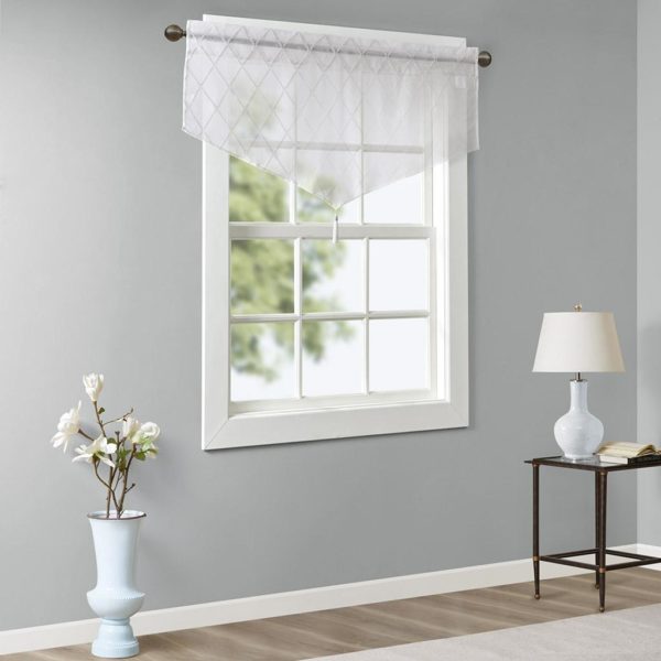 Irina Diamond Sheer Embroidered Ascot Valance