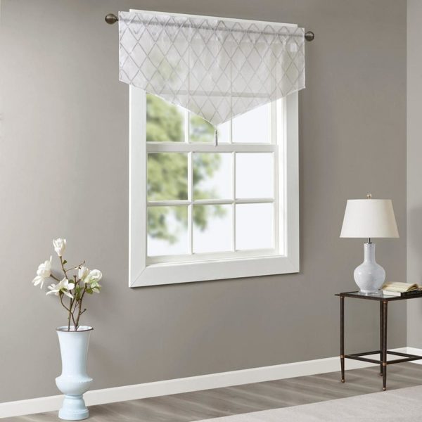 Irina Diamond Sheer Embroidered Ascot Valance - Image 4