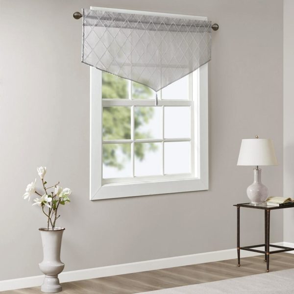 Irina Diamond Sheer Embroidered Ascot Valance - Image 3