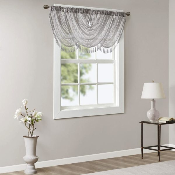 Irina Diamond Sheer Embroidered Waterfall Valance - Image 3