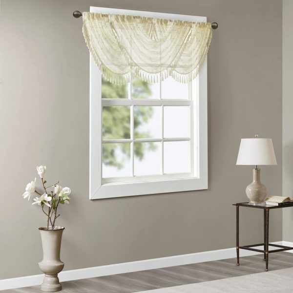 Irina Diamond Sheer Embroidered Waterfall Valance - Image 2
