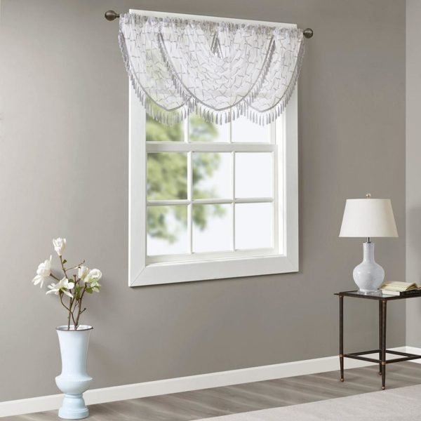 Irina Diamond Sheer Embroidered Waterfall Valance - Image 4