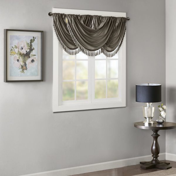 Elena Faux Silk Waterfall Embellished Valance - Image 4