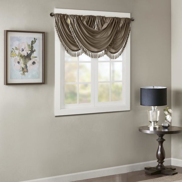 Elena Faux Silk Waterfall Embellished Valance - Image 3