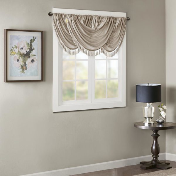 Elena Faux Silk Waterfall Embellished Valance - Image 2