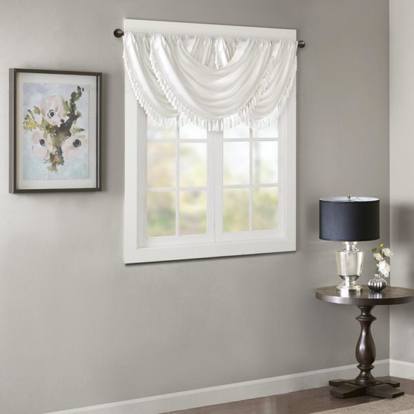 Elena Faux Silk Waterfall Embellished Valance