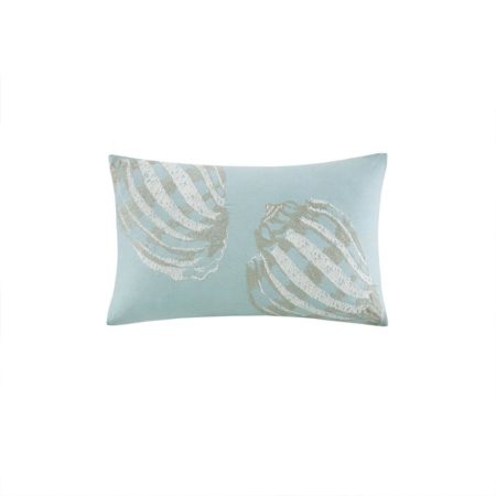 Cannon Beach Embroidered Cotton Oblong Decorative Pillow