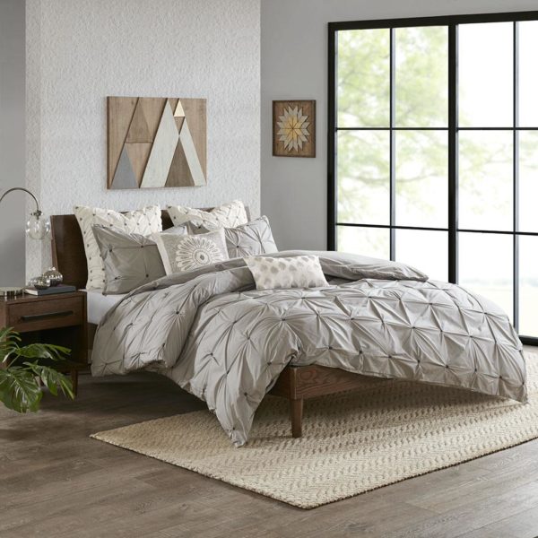Masie 3 Piece Elastic Embroidered Cotton Comforter Set - Image 2
