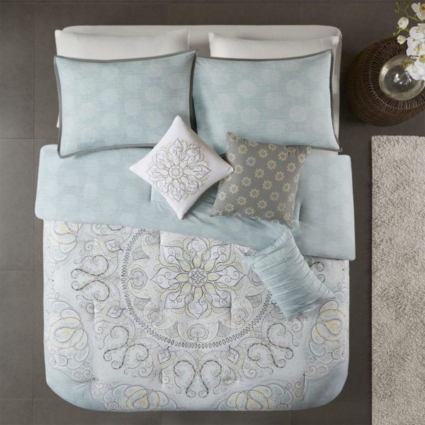 Lucinda 7 Piece Reversible Cotton Sateen Comforter Set - Image 3