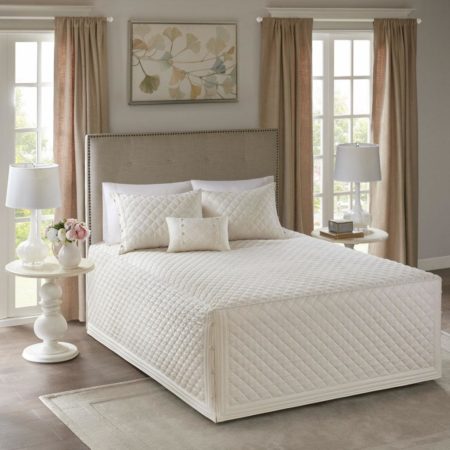 Breanna 4 Piece Cotton Reversible Tailored Bedspread Set