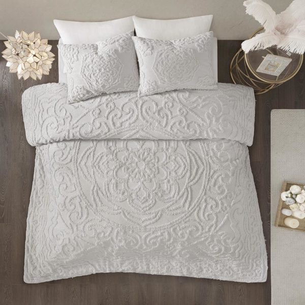 Laetitia Tufted Cotton Chenille Medallion Duvet Cover Set - Image 3