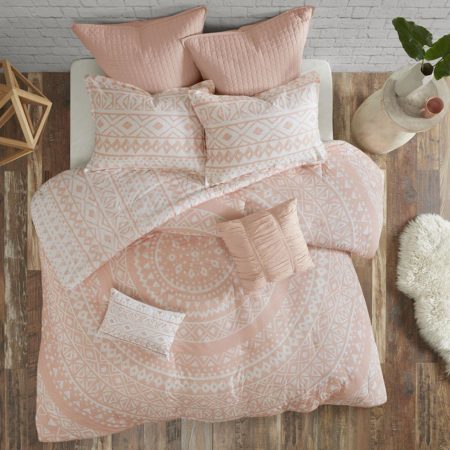 Larisa 7 Piece Cotton Reversible Duvet Cover Set