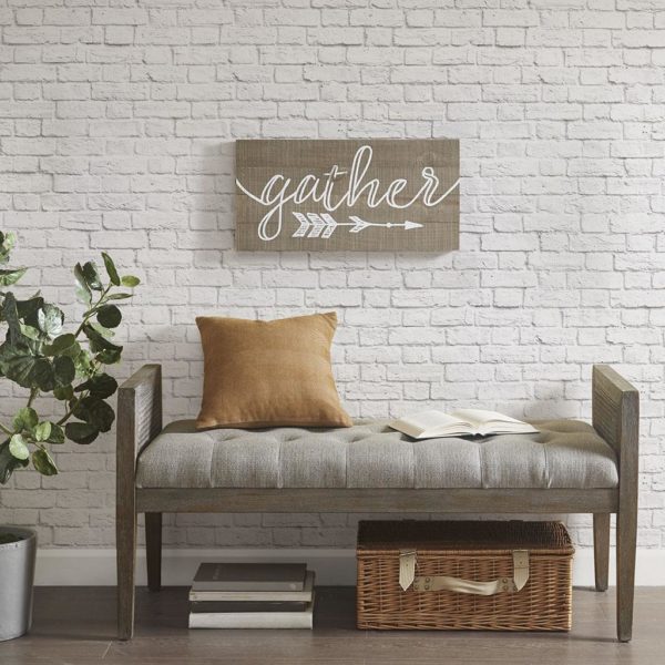 Rustic Gather Print On Real Wood Plank