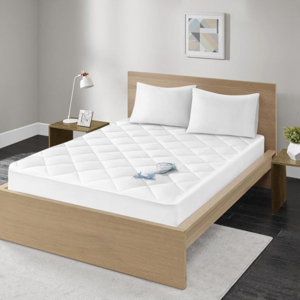 Quiet Nights 100% Cotton Sateen Waterproof Diamond Quilting Down Alternative Mattress Pad