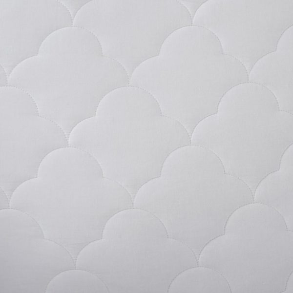 All Natural Cotton Percale Quilted Mattress Pad with Spandex Snug-on Slip Fit Skirt - Image 4