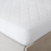 All Natural Cotton Percale Quilted Mattress Pad with Spandex Snug-on Slip Fit Skirt - Image 3