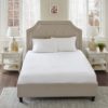 All Natural Cotton Percale Quilted Mattress Pad with Spandex Snug-on Slip Fit Skirt - Image 2