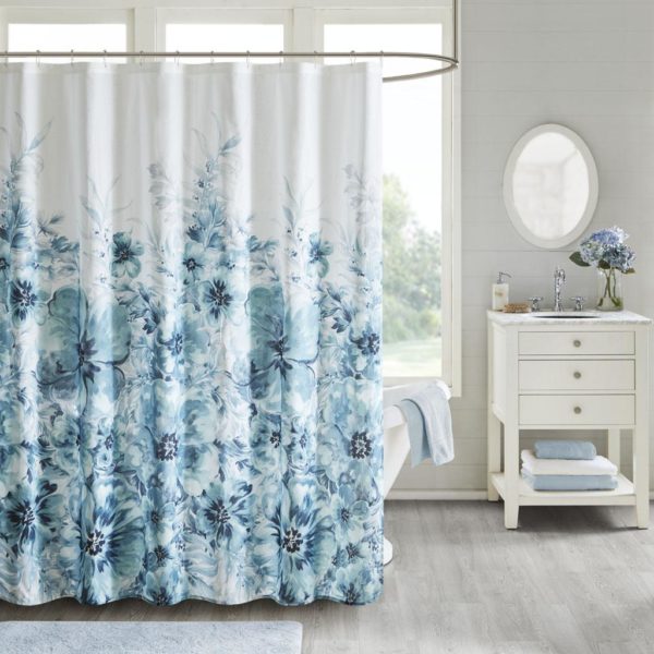 Enza Floral 100% Cotton Printed Shower Curtain