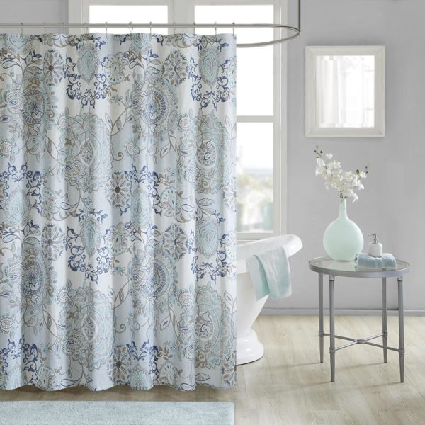 Isla Cotton Printed Shower Curtain