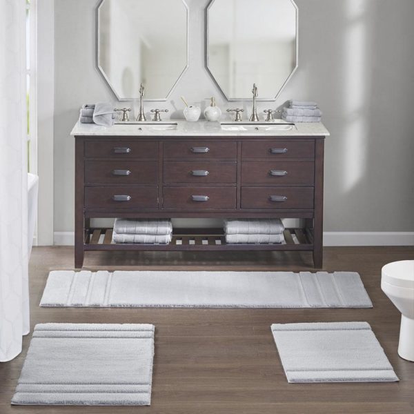 Stria Border Stripe Marshmallow Bath Rug - Image 2