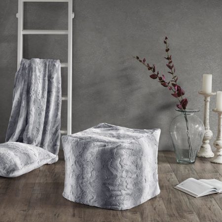Zuri Tip Dyed Long Faux Fur Pouf