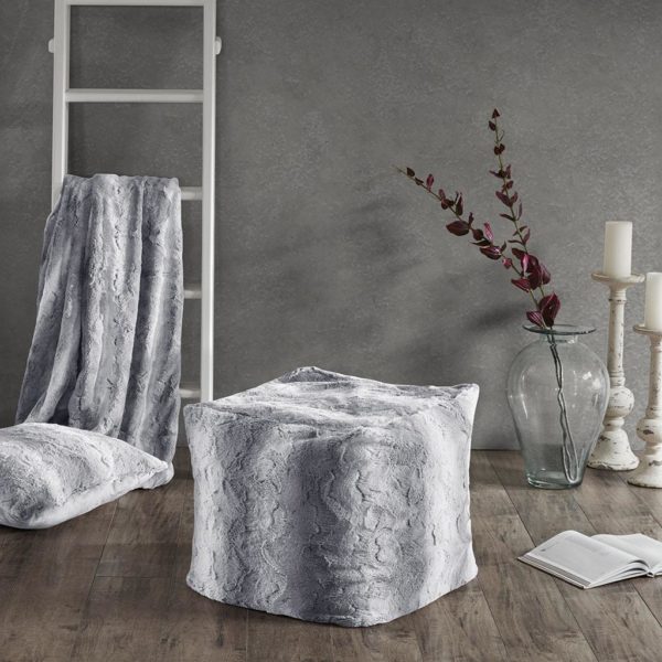 Zuri Tip Dyed Long Faux Fur Pouf
