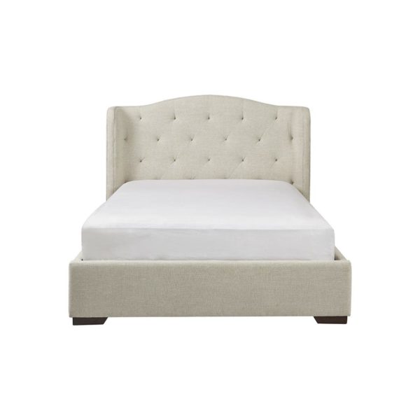 Drake Fabric Wing Back Tufted Bed Queen Size - Image 3
