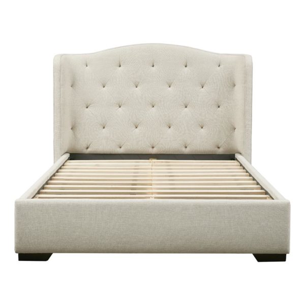 Drake Fabric Wing Back Tufted Bed Queen Size - Image 2