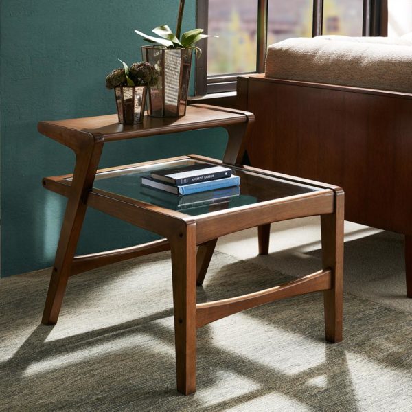 Rocket End Table with Glass