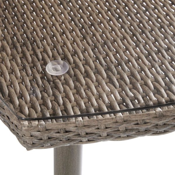 Gwen Outdoor Resin Wicker Dining Table With Tempered Glass - Image 3