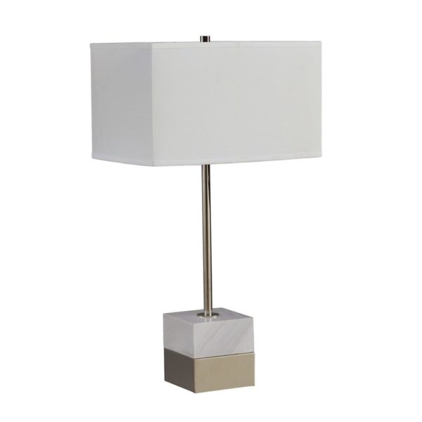 Carerra Marble and Metal Table Lamp