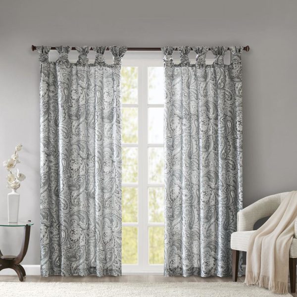 Yvette Twist Tab Paisley Printed Window Panel - Image 2
