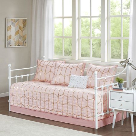 Raina 6 Piece Metallic Printed Reversible Daybed Set