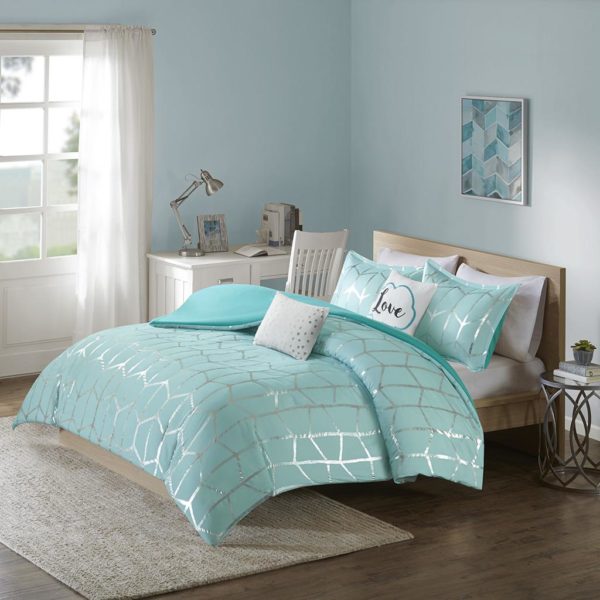 Raina Metallic Printed Duvet Cover Set